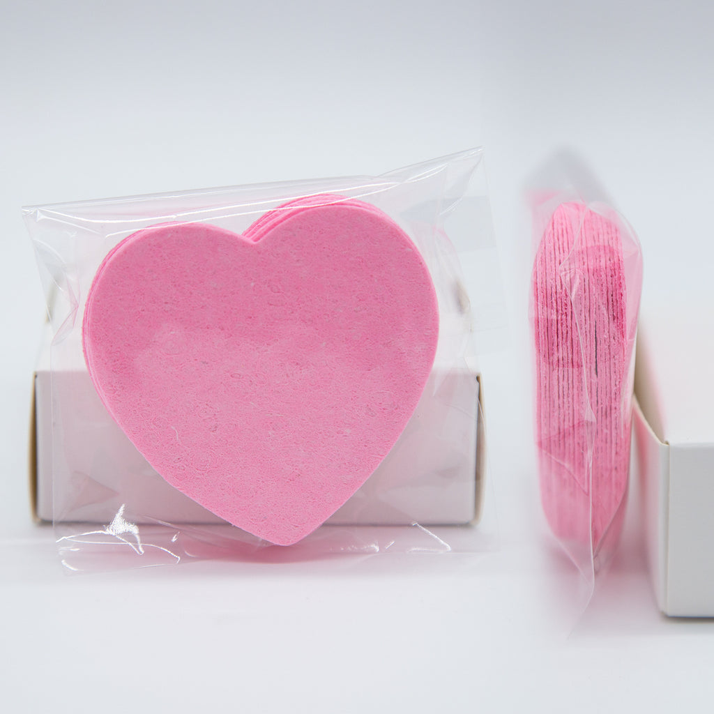Biodegradable Heart-Shaped Wash Sponge For Deep Cleansing And Makeup Removal