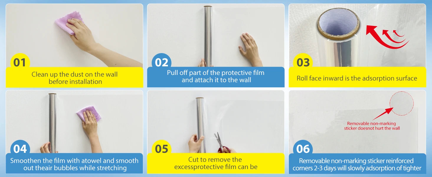 Transparent Wallpaper Kitchen Electrostatic Adsorption Protective Film Oil Proof Wall Sticker Decorative Film Wall Papers Home