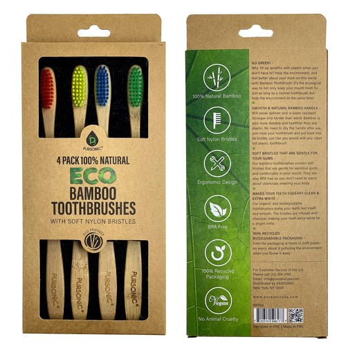 Bamboo Toothbrush — 4 Pack