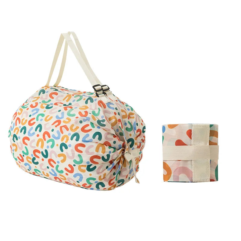 Foldable Shopping Bag Eco-friendly Portable Large Capacity Handbag Travel Storage Bag Oversized Reusable Grocery Shopping Bag