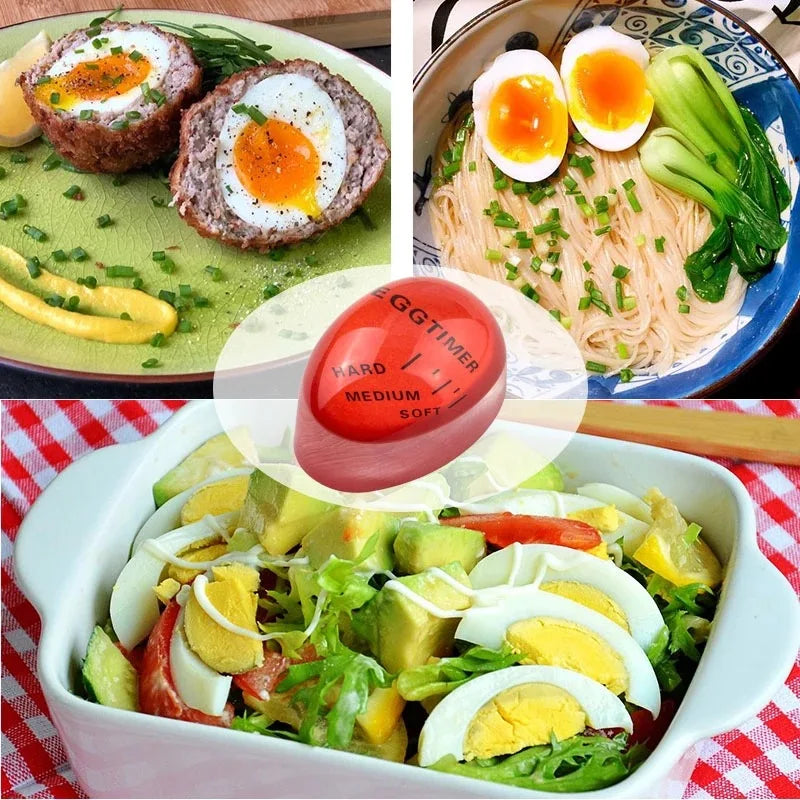 Eco-Friendly Resin Red Eggs Timer Egg Timer Resin Boiled Egg Cooker Color Changing Cooking Temperature Observer Kitchen Tool