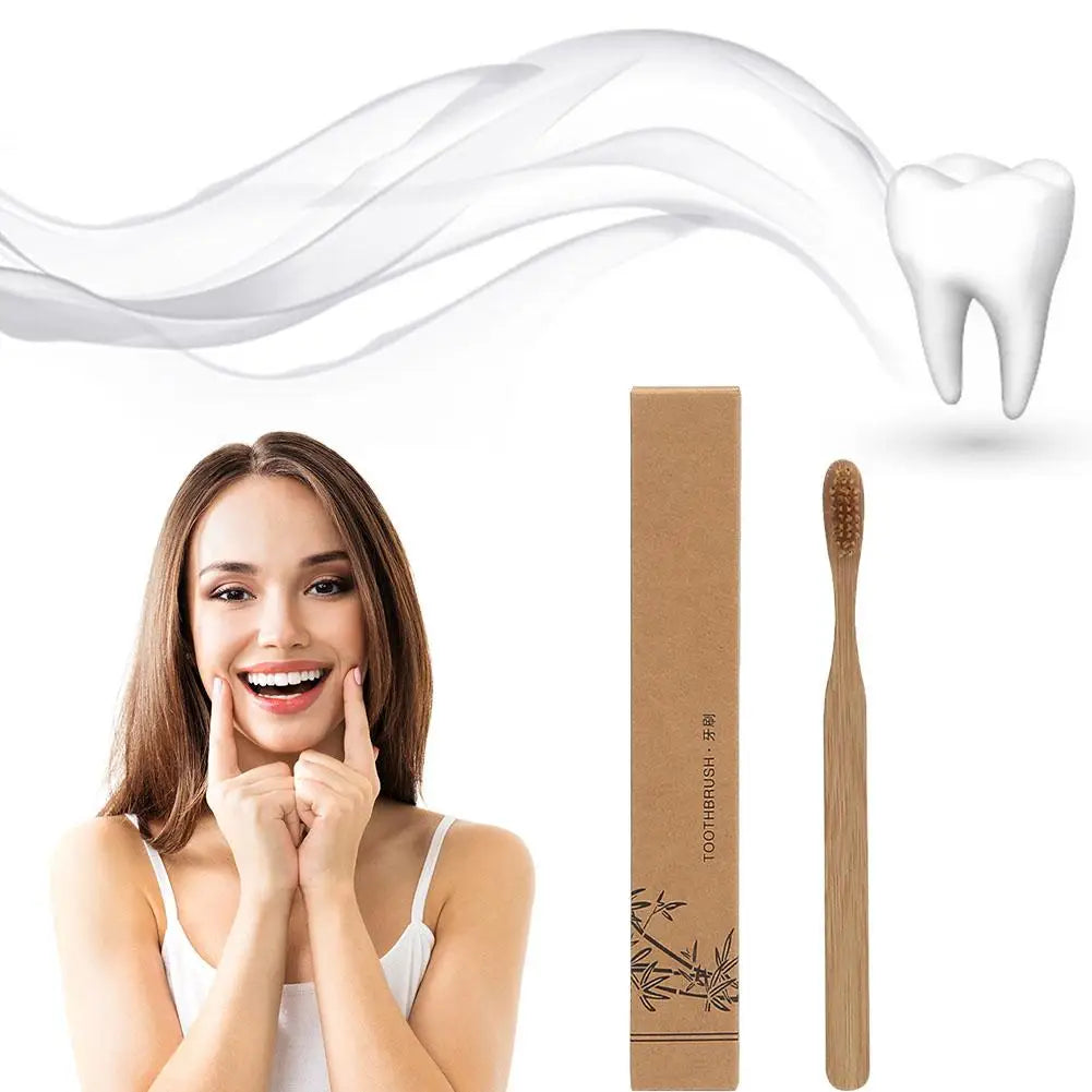 Eco Bamboo Toothbrush - Soft Bristle Charcoal Infused, Sustainable Dental Care for Adults