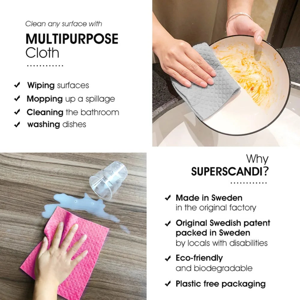 Reusable Cellulose Dishcloths — 10 Pack
