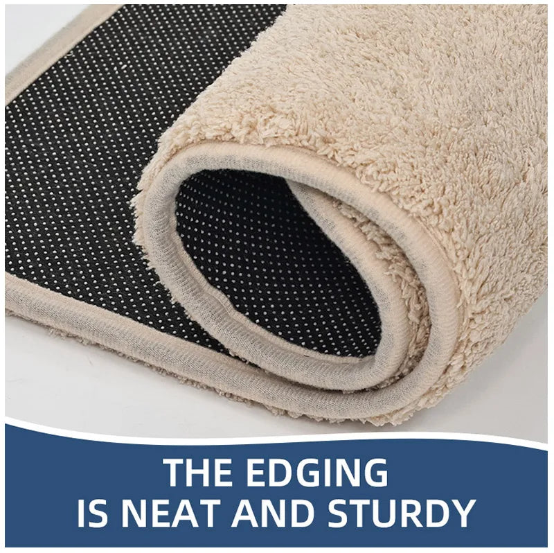 Bathroom carpet 3-piece set soft, absorbent, non-slip, microfiber toilet mat, U-shaped foot pad