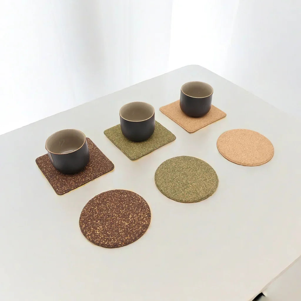 Eco-friendly Tea Dregs Cork Coasters Heat Insulation Anti-scald  Non-slip  Coaster Table Decoration and Accessories