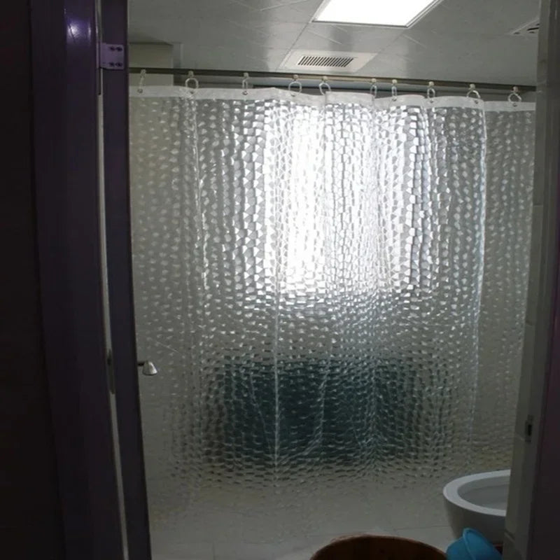 180x180cm 3D Bathroom Bath Shower Curtain Transparent Thicker Waterproof Curtain EVA Transparent Waterproof Curtain