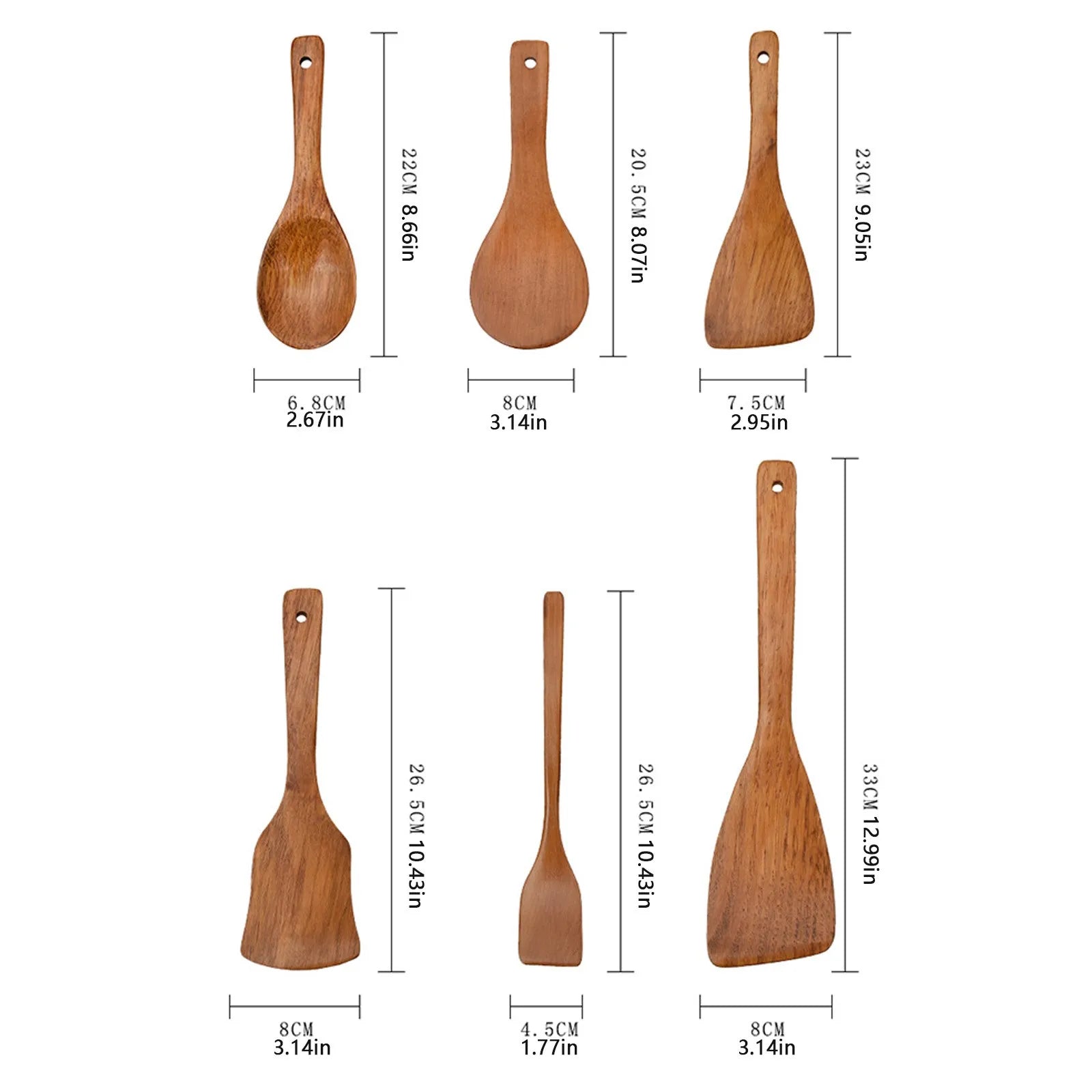 Wooden Cooking Utensils, Wood Spoons Wooden shovels For Cooking Environmentally Friendly Safe Home Kitchen Utensils Set