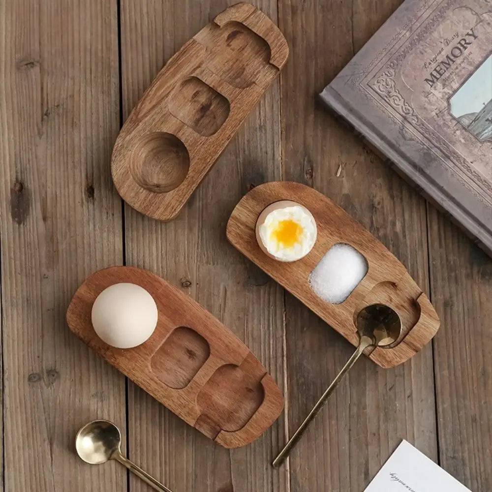 Kitchen Accessories Wooden Egg Tray Eco-Friendly Creative Egg Cup Stand Simple Handmade Eggshell Cup Home