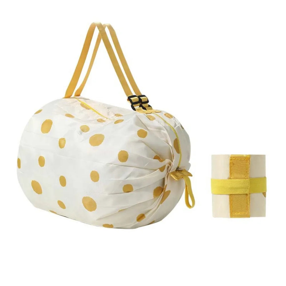 Eco-friendly Creative Folding Shopping Bag Portable Reusable Beach Bag Lightweight Waterproof Travel Shoulder Handbag Yoga