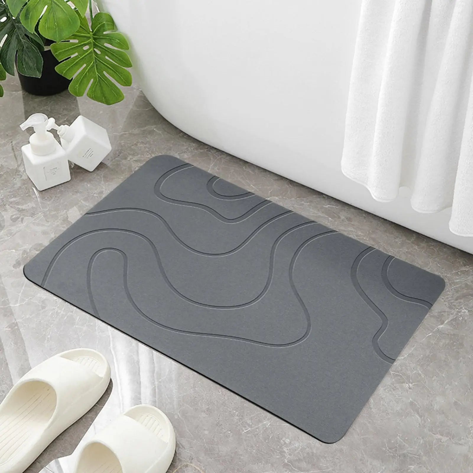 Bath Drying Mat Diatom Mud Soft Mat Toilet Door Non slip Mat Water Absorption Quick Drying Diatomite Shower Mat
