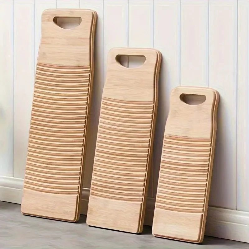 Eco-Friendly Bamboo Washboard - Durable, Thickened Hand-Wash Laundry Board For Home Use
