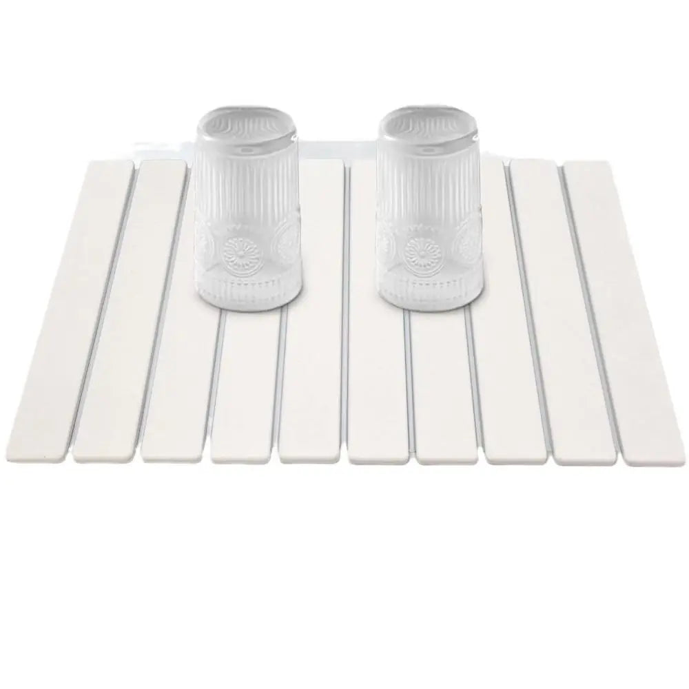 Eco-Friendly Portable Dish Drying Mat Non-Slip High Absorbent Collapsible Mat Foldable Diatom Mud Quick Drying Mat Home Use