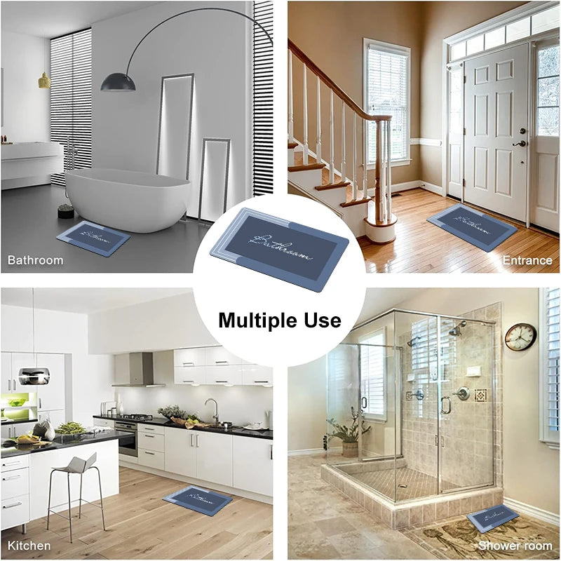 1PC Bathroom Absorbent Mat Indoor Simple Modern Diatomite Foot Mat Quick Drying Kitchen Toilet Rug Non-slip Doormat Home Decor