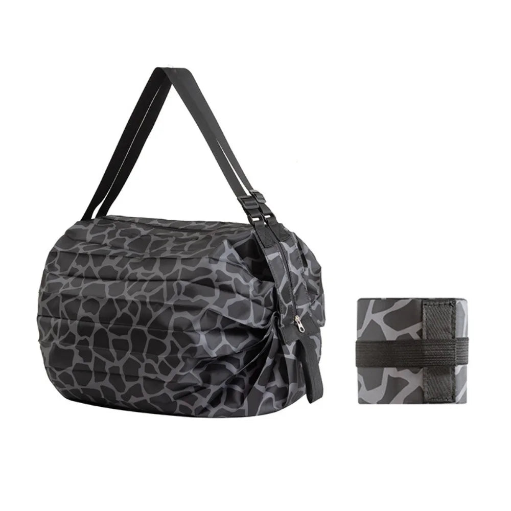 Eco-friendly Creative Folding Shopping Bag Portable Reusable Beach Bag Lightweight Waterproof Travel Shoulder Handbag Yoga