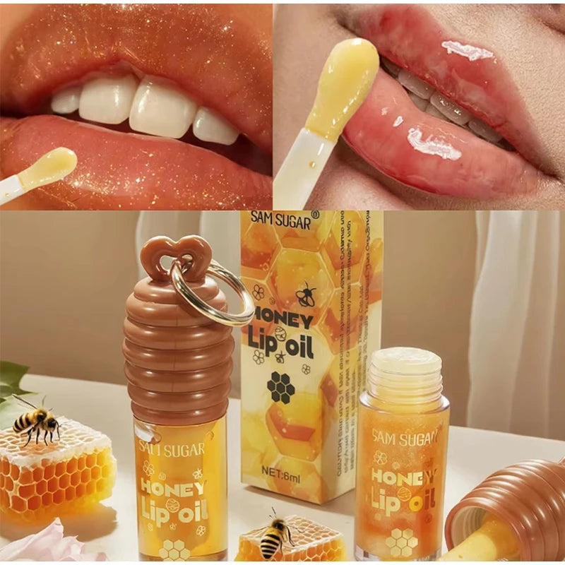 Honey Lip Balm Longlasting Moisturizing Dry Lips Diminishes Lip Lines Plumps Lips With Transparent Pearlescent Lip Care Lip Balm