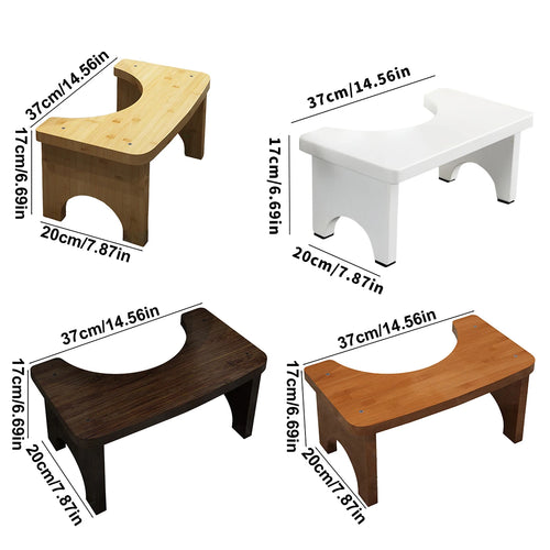 Bamboo Toilet Stool Squat Adult,Portable Toilet Potty Stool,Constipate Helper Stool For Bathroom,Curved Build, Bump-Proof