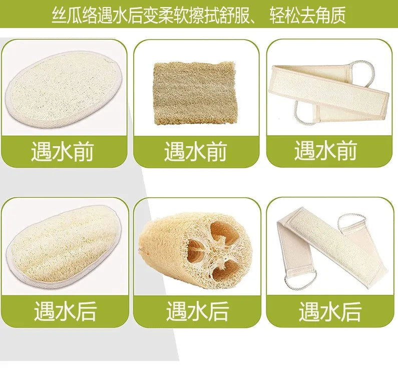 Natural Gourd Sponge Bath Scrub Elliptical Shape for Body Exfoliation Eco-Friendly Skin Care
