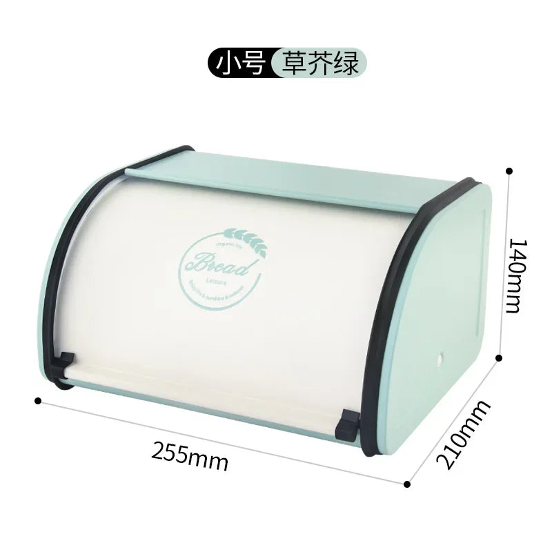 Eco-friendly Kitchen Counter Farmhouse Bread Box Crate with Roll Up Lid Bread Storage Container Bread Holder Keeper Bin