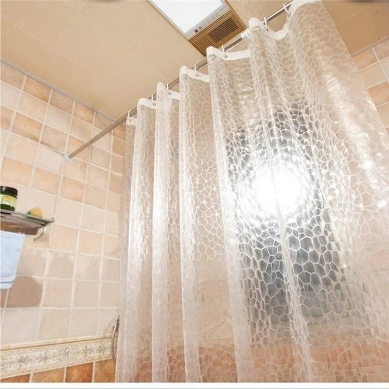 180x180cm 3D Bathroom Bath Shower Curtain Transparent Thicker Waterproof Curtain EVA Transparent Waterproof Curtain
