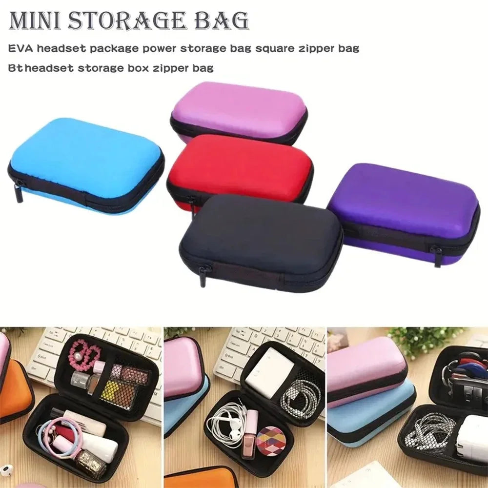 Portable EVA Storage Bag Charging Case for Earphone Package Zipper Bag Travel Phone Charger Cable Organizer Electronics Storage
