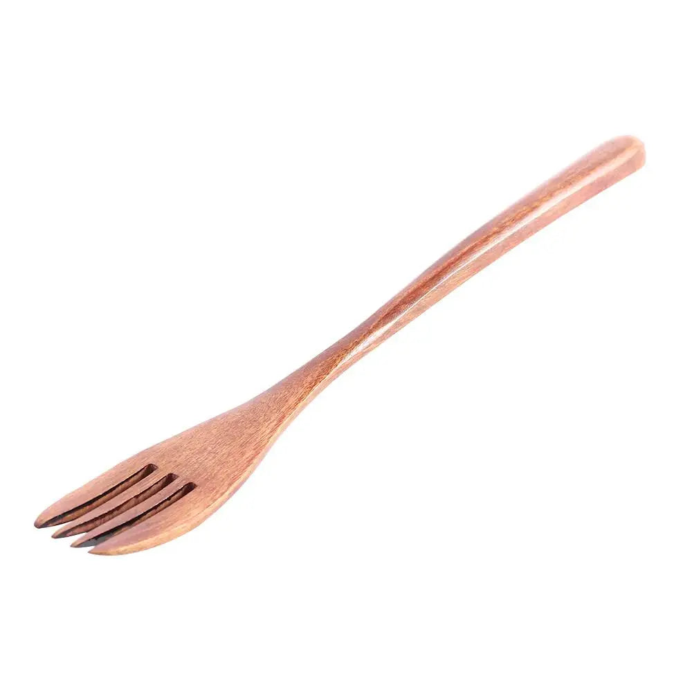 Kitchen Salad Cooking Wood Eco-friendly Natural Cutlery Wooden Forks Tableware Dinnerware