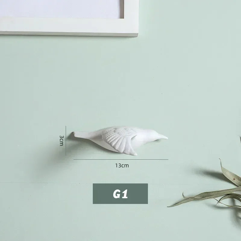 Eco-friendly Ceramics Birds 3d Wall Sticker Living Room Animal Figurine Murals Wall Background Decorative Home Decor Birds Cute