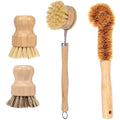 Bamboo Dish Brush Set — 4 Pack
