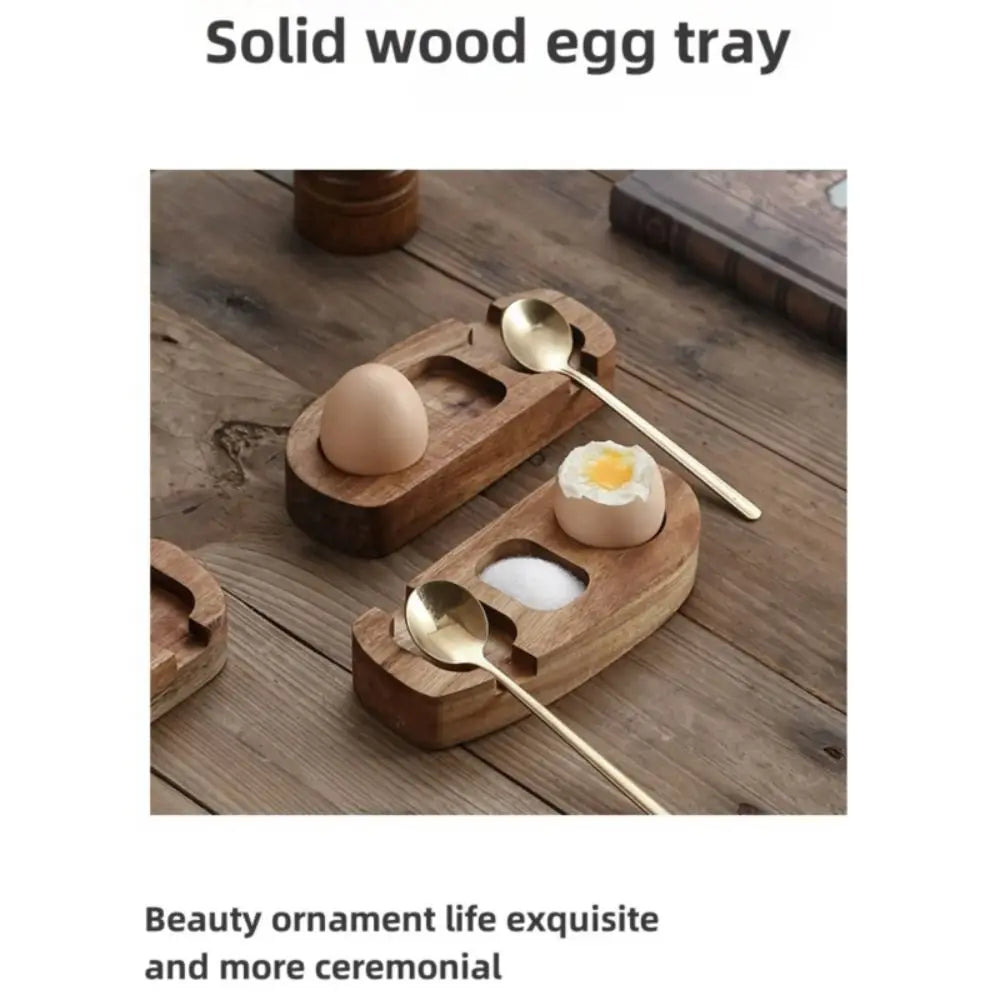 Kitchen Accessories Wooden Egg Tray Eco-Friendly Creative Egg Cup Stand Simple Handmade Eggshell Cup Home