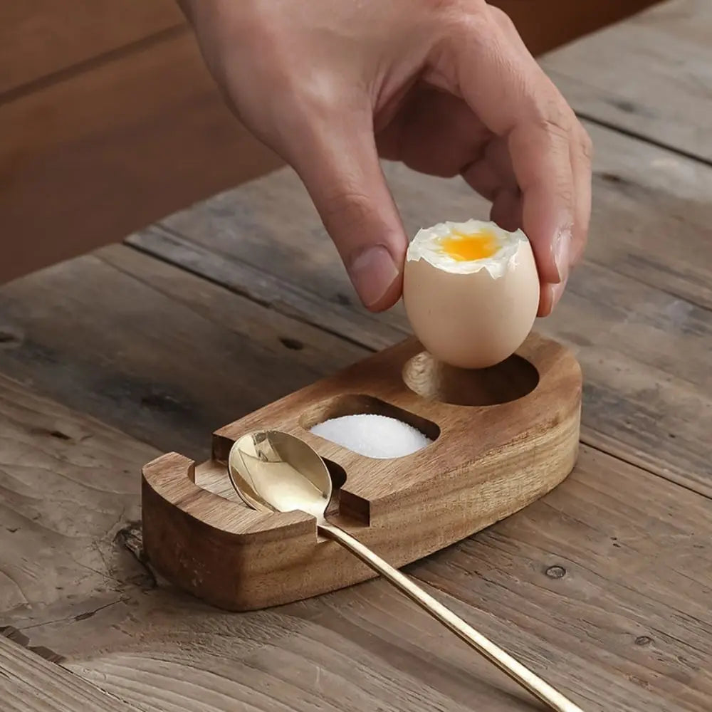 Kitchen Accessories Wooden Egg Tray Eco-Friendly Creative Egg Cup Stand Simple Handmade Eggshell Cup Home
