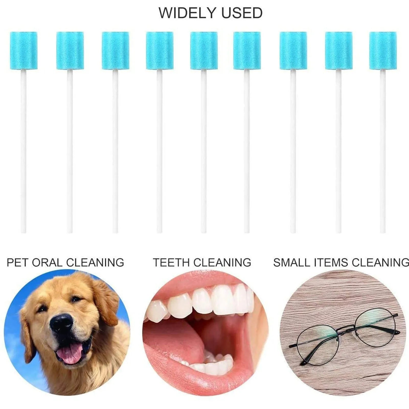 100pcs Disposable Oral Care Sponge Swab Tooth Cleaning Mouth Swabs With Stick Sponge Head Cleaning Cleaner Swab Sponges Swab