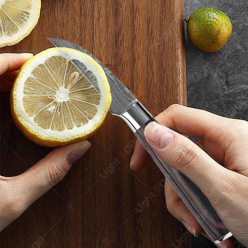 Professional Stainless Steel Kitchen Knives Fruit Slicing Utility Knives Meat Cleaver Santoku Knife Damascus Steel Knife
