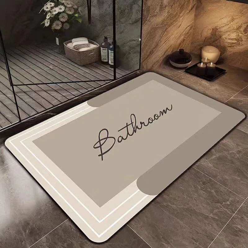 1PC Bathroom Absorbent Mat Indoor Simple Modern Diatomite Foot Mat Quick Drying Kitchen Toilet Rug Non-slip Doormat Home Decor