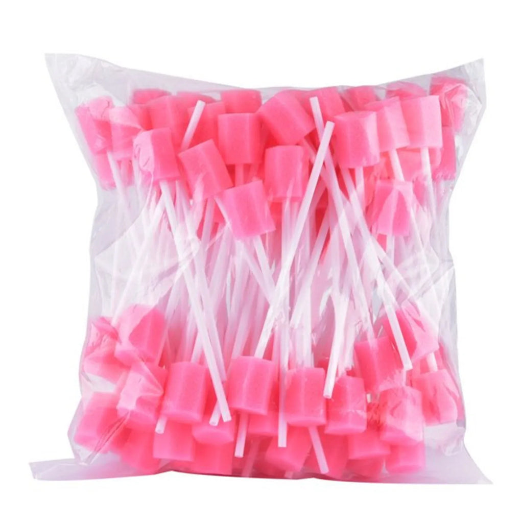 100pcs Disposable Oral Care Sponge Swab Tooth Cleaning Mouth Swabs With Stick Sponge Head Cleaning Cleaner Swab Sponges Swab