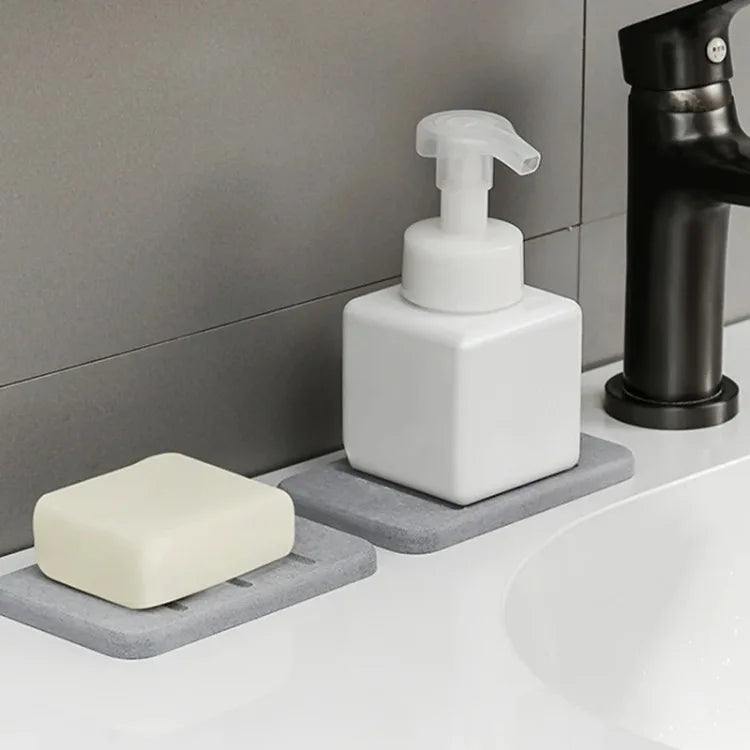 Diatomite Mud Soap Dish Quick Dry Bathroom Countertop Absorbent Pad Rectangular Toiletries Holder Supplies