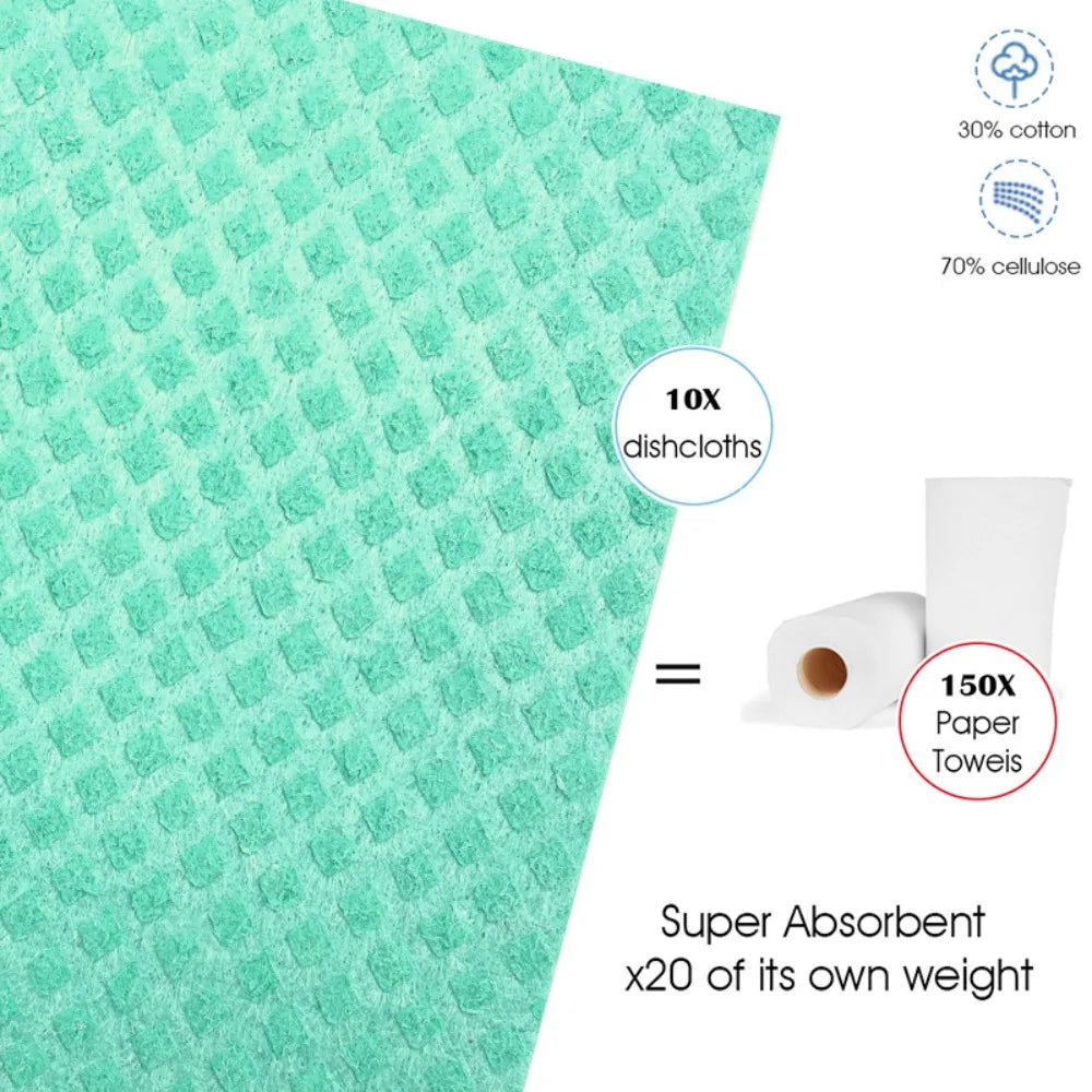 Reusable Cellulose Dishcloths — 10 Pack