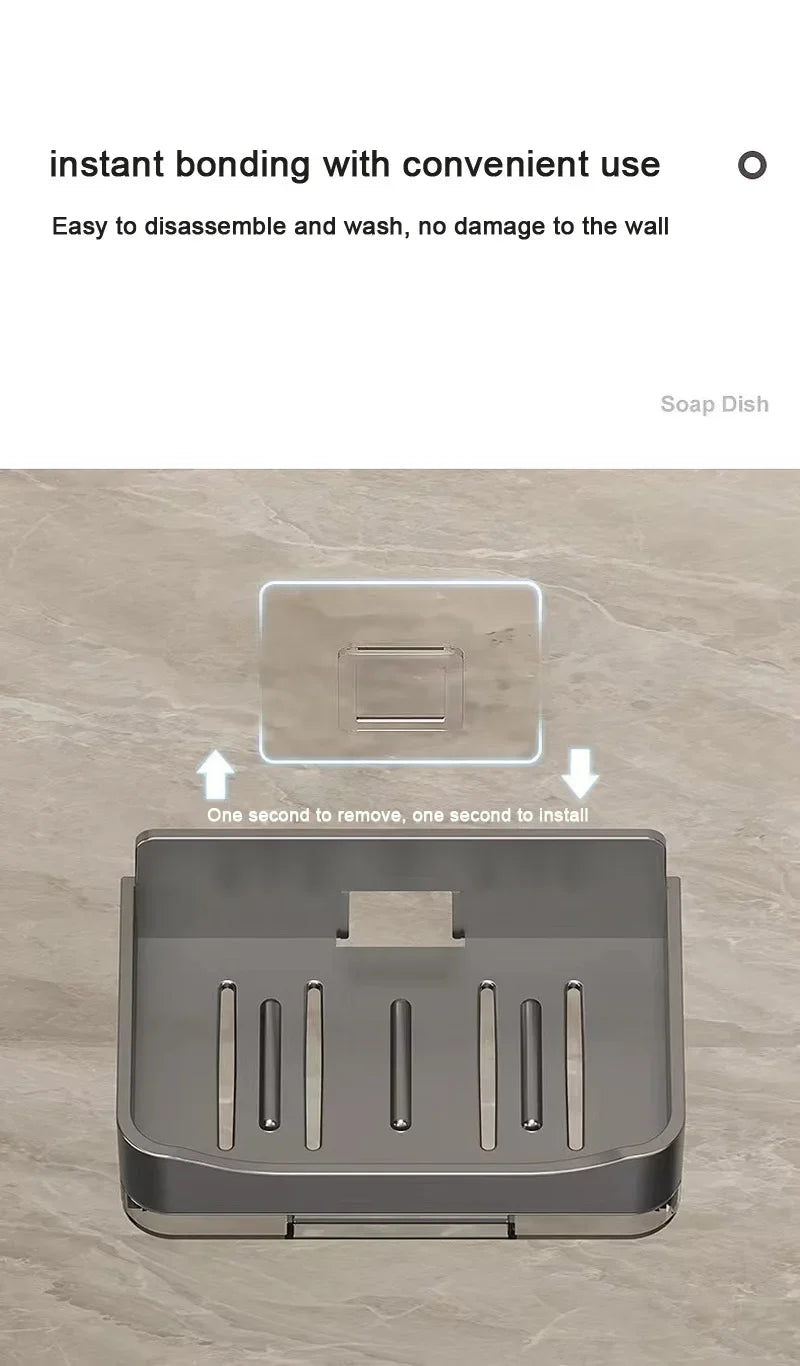 Bathroom Soap Dish Wall Mounted Sponge Holder Bathroom Organizer Double drainage Soap Dish Bathroom Accessories