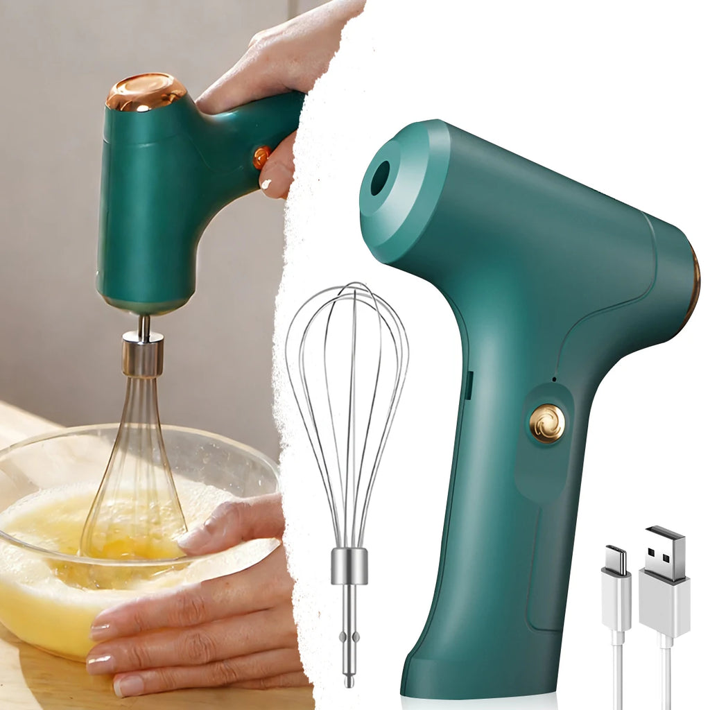 Fully Environmentally Friendly Electric Egg Beater, Household Small Handheld Mini Egg Beater, Egg White and Cream Mixer