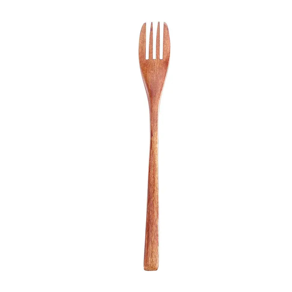 Kitchen Salad Cooking Wood Eco-friendly Natural Cutlery Wooden Forks Tableware Dinnerware