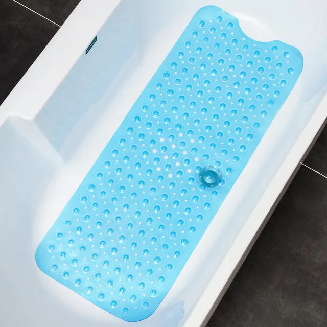 Non-Slip Bath Tub Shower Mat with Suction Cups,Machine Washable Bathroom Mats with Drain, Extra Large Bathtub Mat, 100x40cm