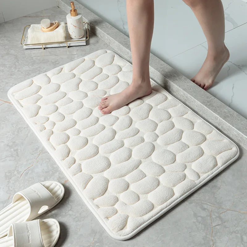 Soft Quick-Dry Anti-Slip Bathroom Mat for Bathtub Shower Kitchen Use, Machine Washable Bathroom Rug for Home Decor