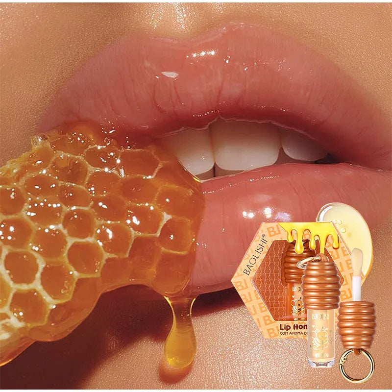 Honey Lip Balm Longlasting Moisturizing Dry Lips Diminishes Lip Lines Plumps Lips With Transparent Pearlescent Lip Care Lip Balm