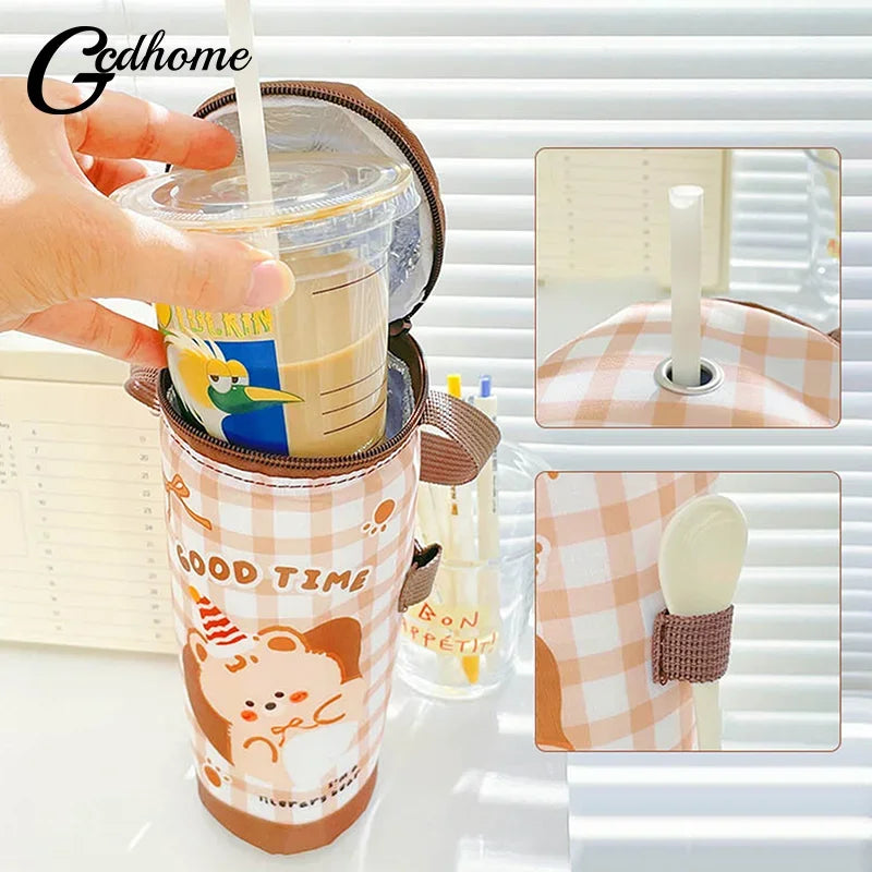 Eco-Friendly Portable Milk Tea Tote Bag Heat Preservation Insulated Cup Cover Carrying Handbag Tumbler Cup Accessories