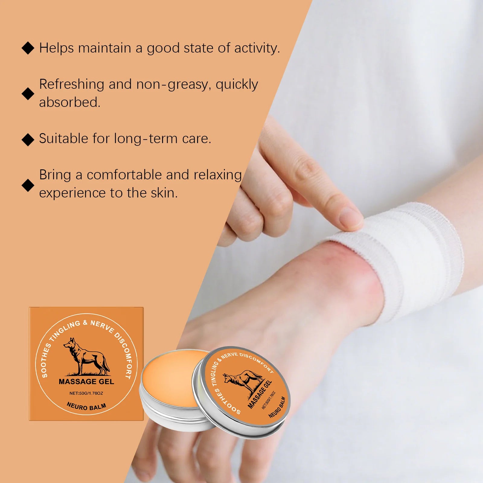 Natural Herbal Joint Care Massage Balm Soothing Comfort Body Cream Sports Support Fast Absorbing Non Greasy Daily Care Formula