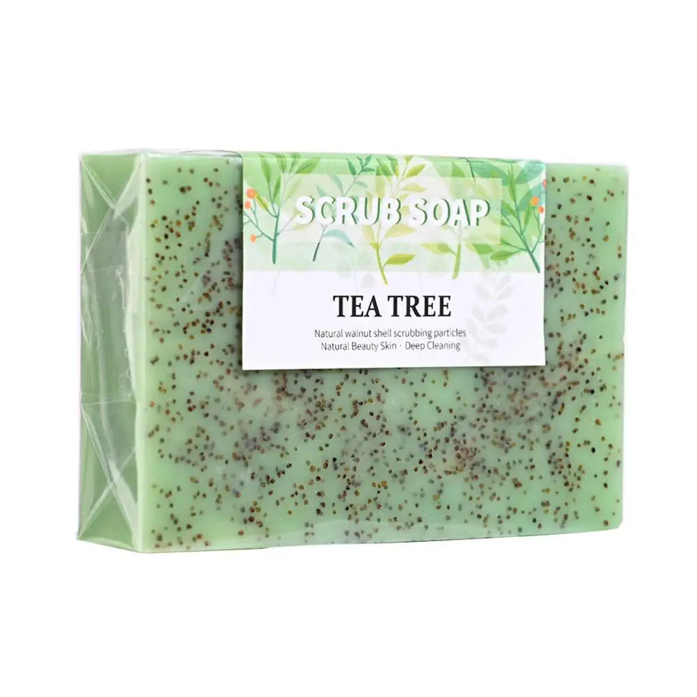 100G Tea Tree Soap, Handmade Soap Bar with Tea Tree Oil, Natural Soaps for Body Skin Cleaning,Gentle Exfoliating Bar Soap care