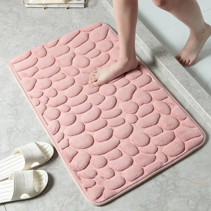 Soft Quick-Dry Anti-Slip Bathroom Mat for Bathtub Shower Kitchen Use, Machine Washable Bathroom Rug for Home Decor