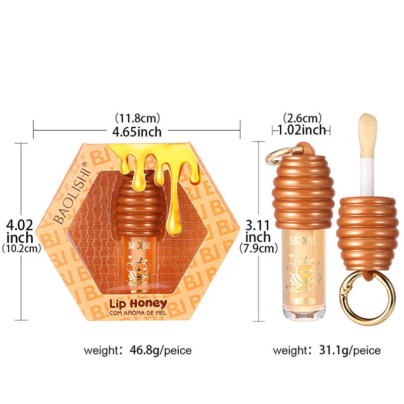 Honey Lip Balm Longlasting Moisturizing Dry Lips Diminishes Lip Lines Plumps Lips With Transparent Pearlescent Lip Care Lip Balm
