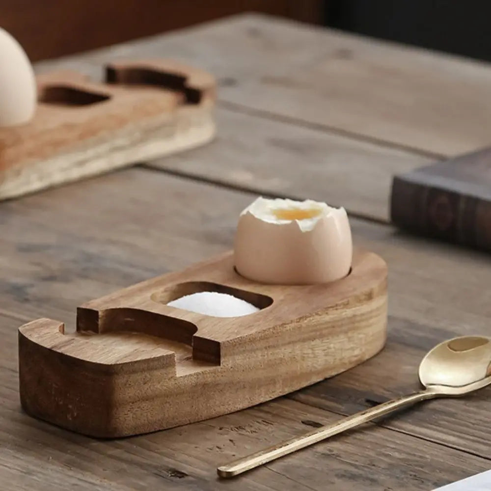 Kitchen Accessories Wooden Egg Tray Eco-Friendly Creative Egg Cup Stand Simple Handmade Eggshell Cup Home