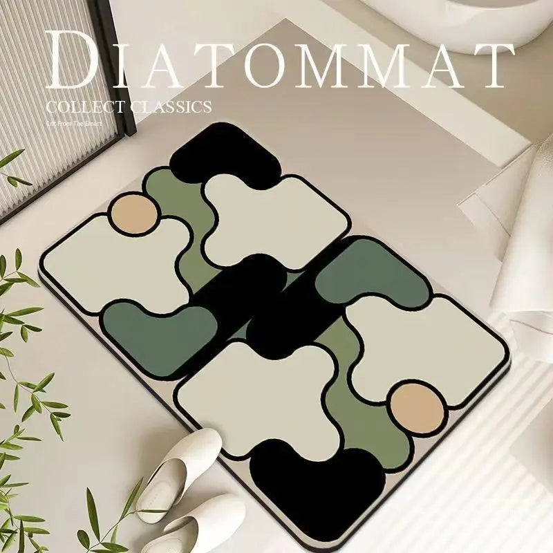 Special-shaped Bathroom Diatom Mud Floor Mat Household Absorbent Mat Bathtub Side Anti-slip Mat Toilet Door Mat Entrance Mat