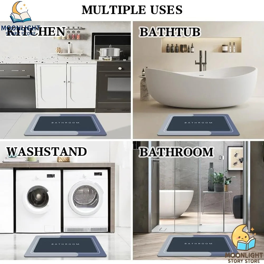 Bath Mats Modernized Magic Mat Bathroom Rubber Anti Slip Quick Drying Absorbent Bathroom Rug Shower Room Rugs for Bathtub Sink