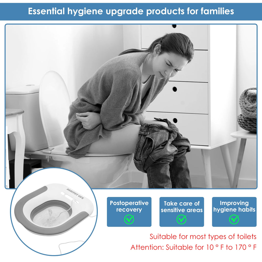 Electric Sitz Bath Tub Basin Bidet Foldable Bathroom Cleansing Steam Seat for Cleaning Soothes Hemorrhoids Postpartum Care